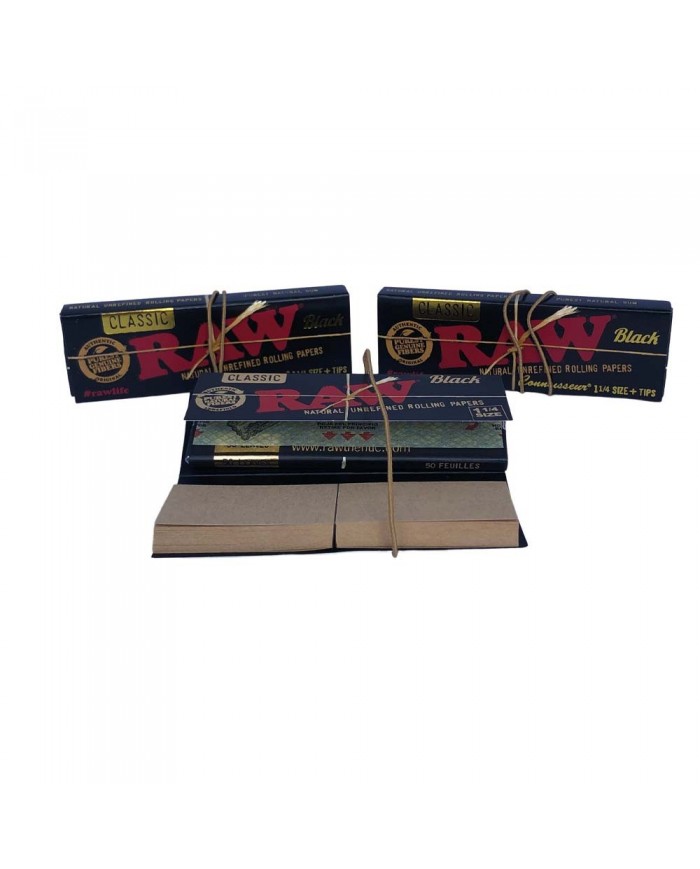 PAPELILLO BLACK CONNOISSUER CON TIPS 1 1/4 - RAW